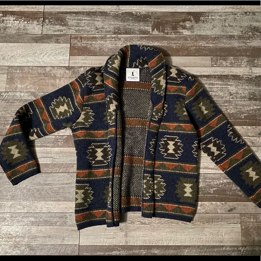 Los Corrales Argentina Mens Medium Patterned Sweater Jacket